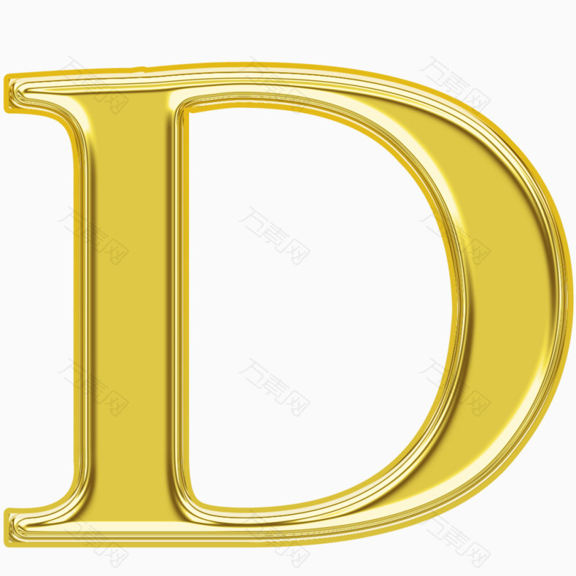金色金属质感字母d