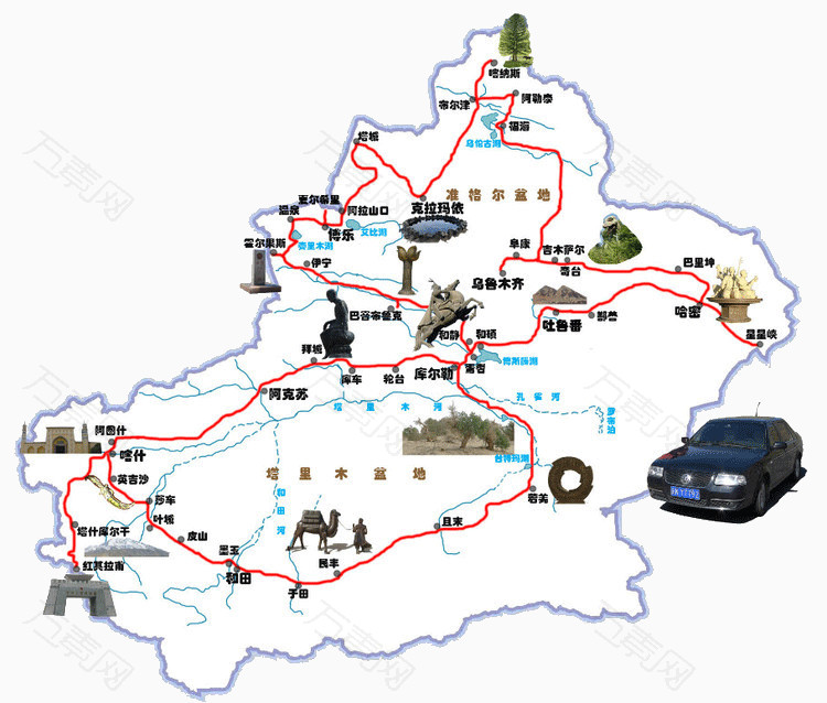 新疆自驾游地图