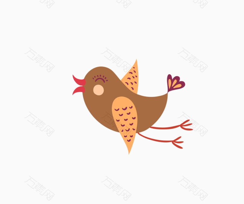 矢量暗色卡通飞行快乐小鸟