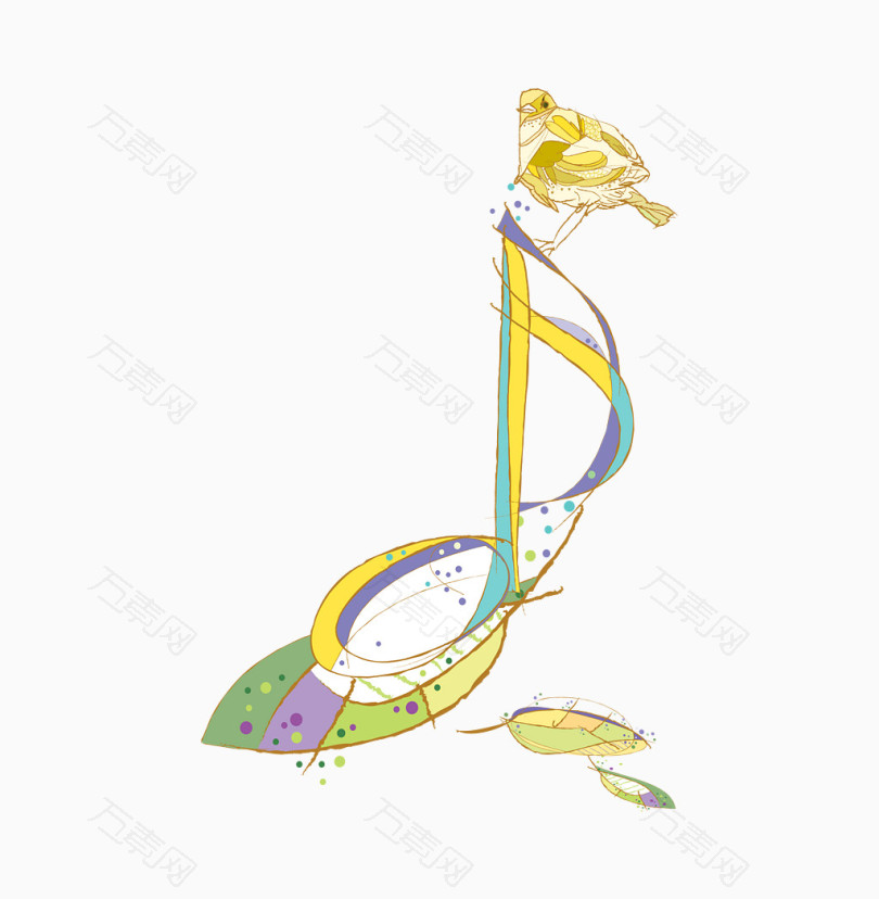 彩色手绘音符