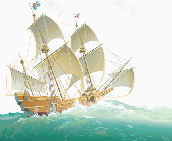 免抠元素 装饰元素 大海中行驶的帆船  编号184664 分类装饰元素 颜色