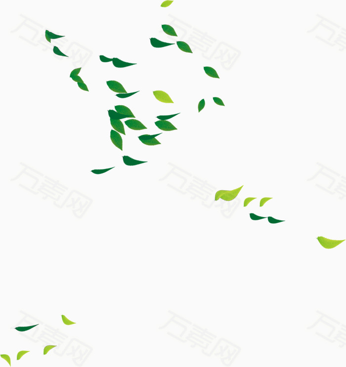 绿色唯美清晰树叶飘落