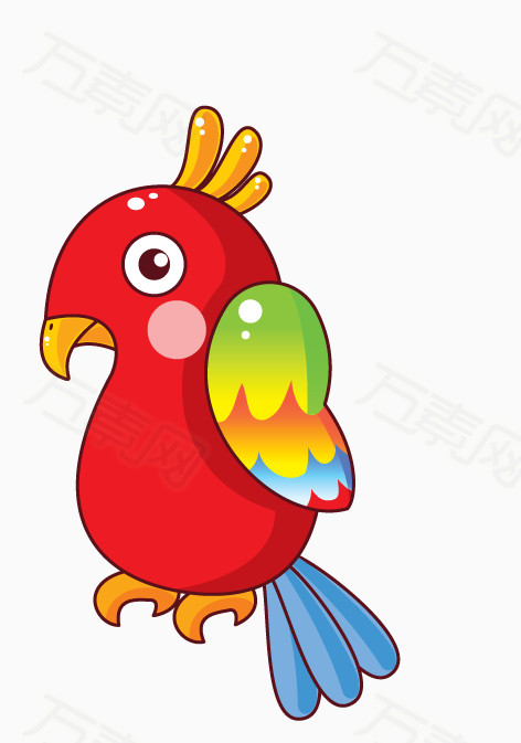 红色鹦鹉 鹦鹉png 可爱的鹦鹉 鹦鹉矢量图 卡通