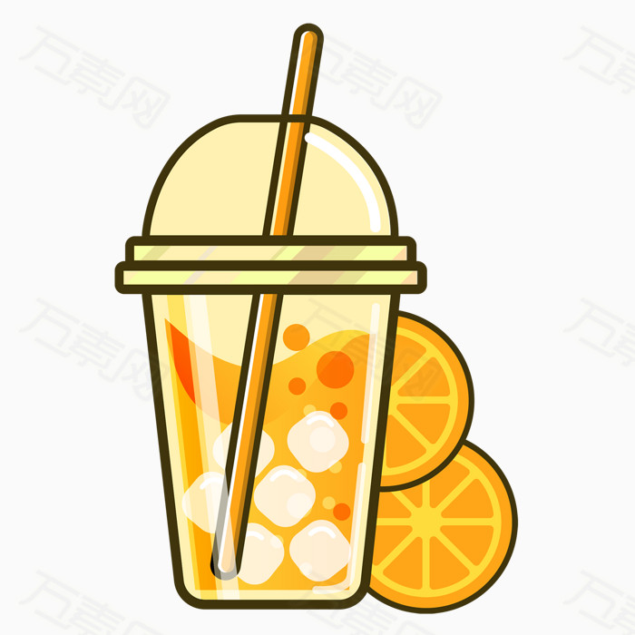 冰镇橙汁图片免费下载_卡通手绘_万素网
