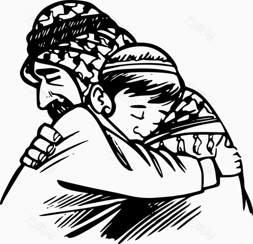 互相拥抱的阿拉伯人