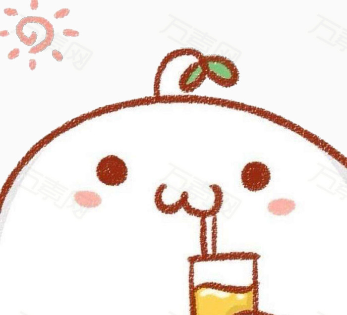 喝饮料可爱长草颜