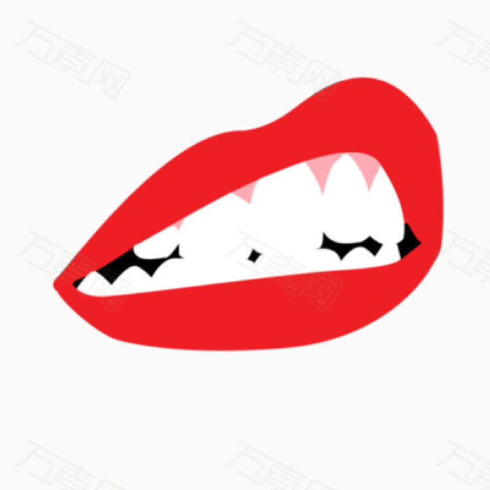 红唇牙齿图片免费下载_卡通手绘_万素网