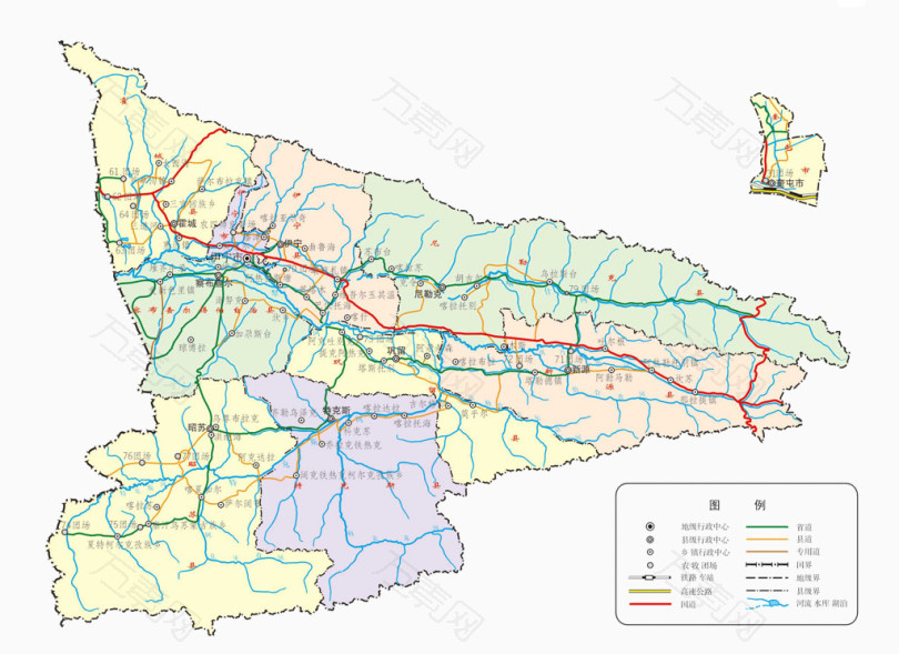 新疆伊犁市地图