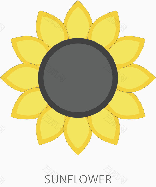 卡通花卉黄色太阳花