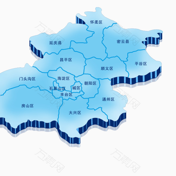 北京市行政区域地图板块