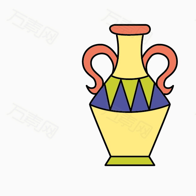 卡通陶罐,彩色陶罐,陶罐花瓶,手绘卡通