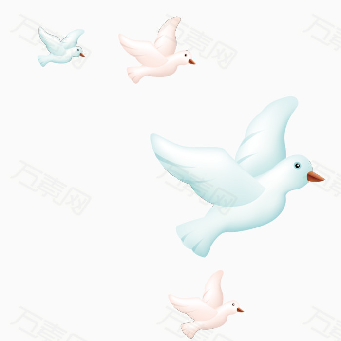 飞翔的鸽子图片免费下载_卡通手绘_万素网