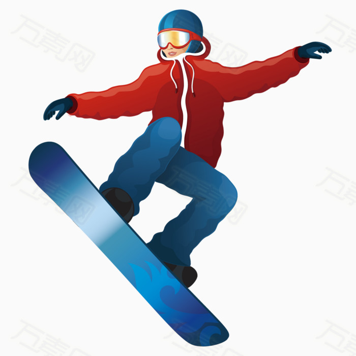 帅气滑雪运动员图片免费下载_卡通手绘_万素网