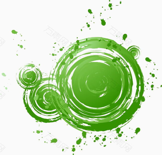 绿色圆形喷墨