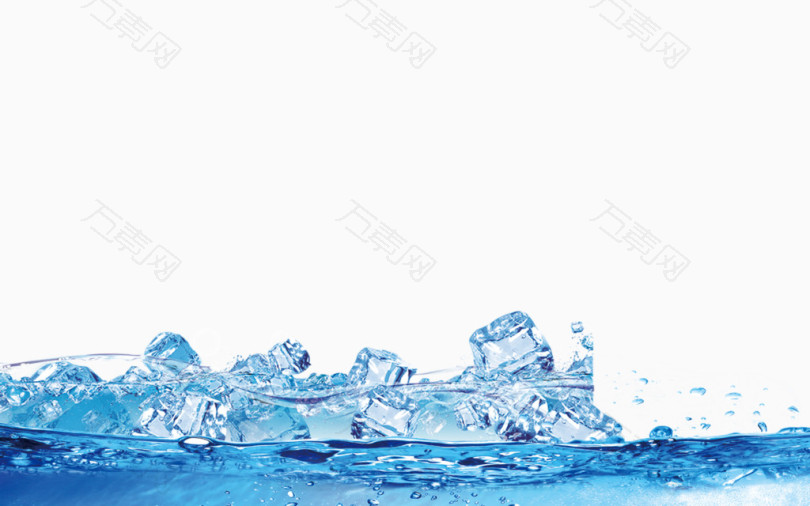 蓝色冰水