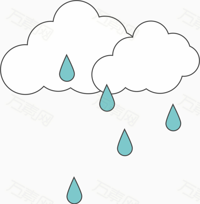云朵下雨元素