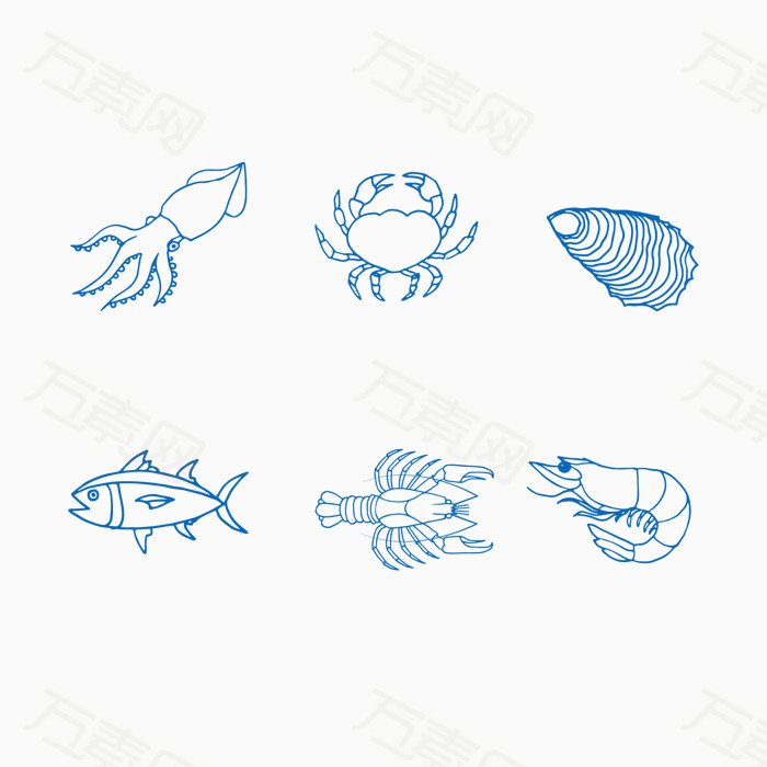手绘海鲜