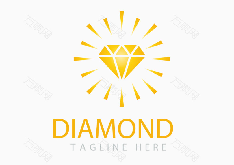 高贵金色钻石标志矢量图