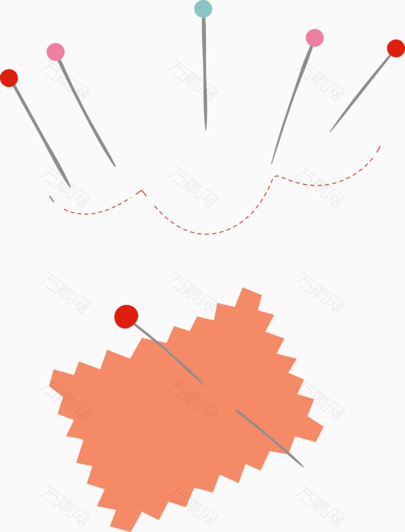 彩色大头针矢量图