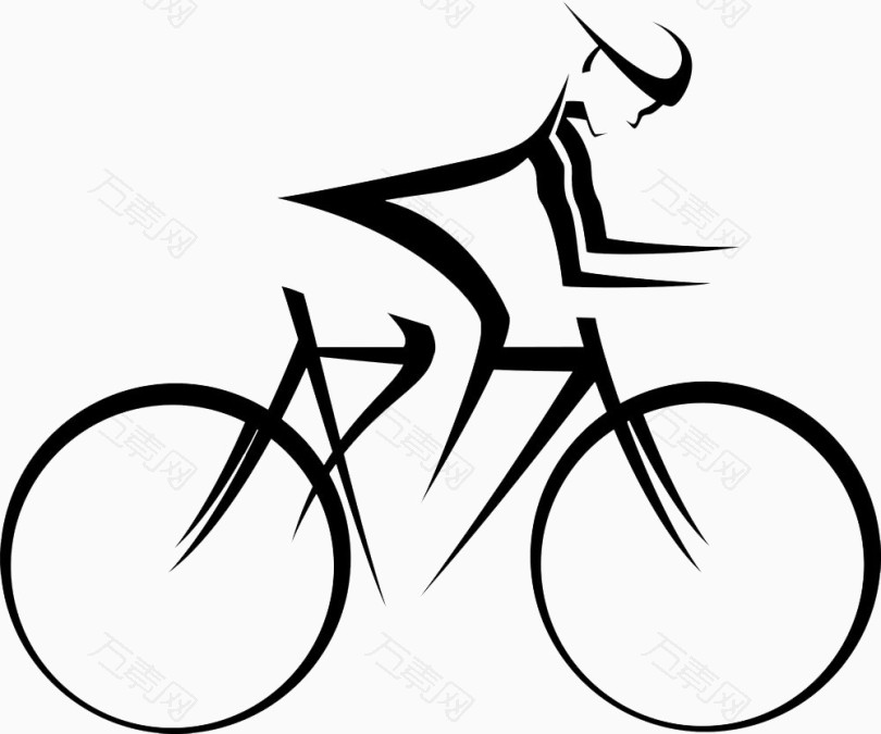 卡通手绘自行车比赛