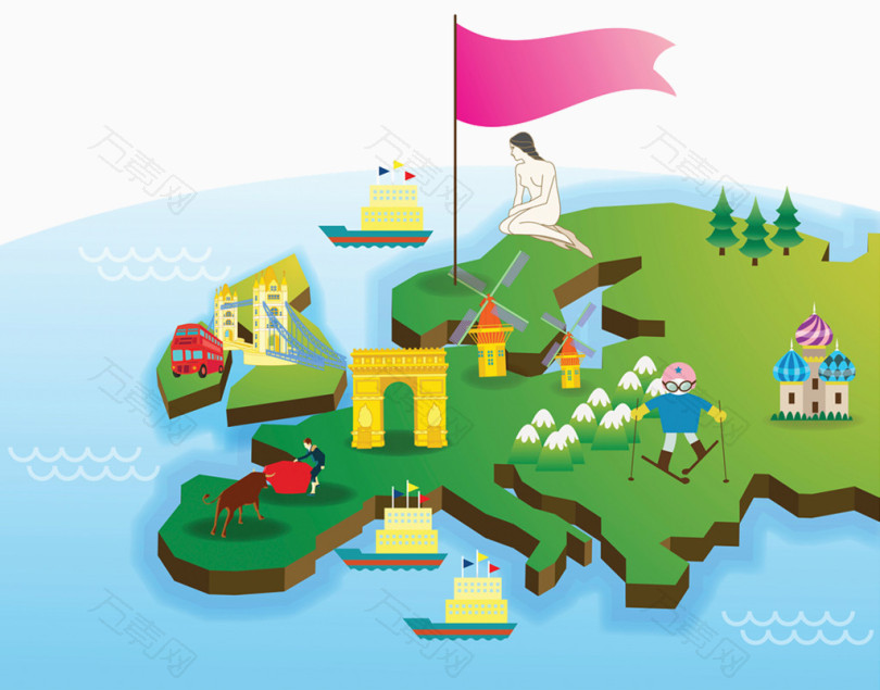 卡通英国地图