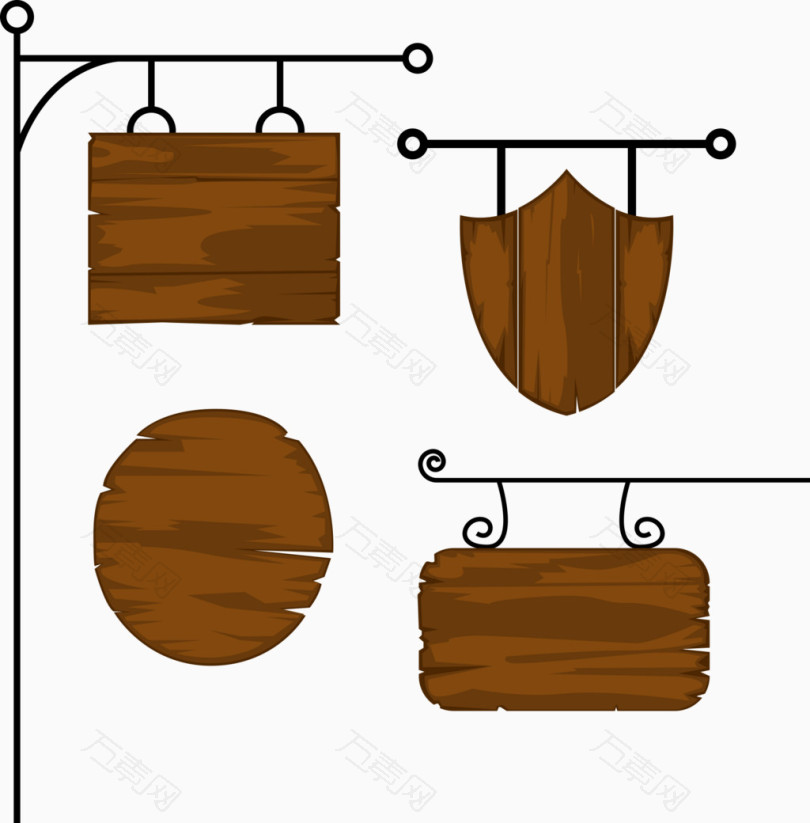 木质矢量广告牌