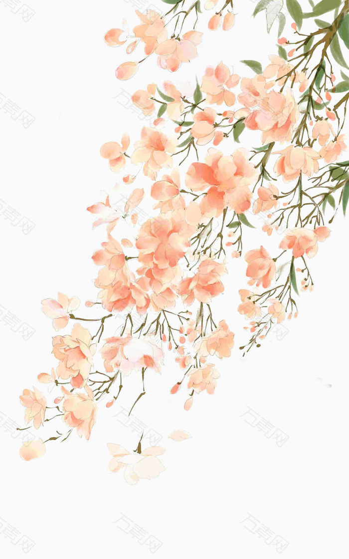 万素网 免抠元素 花卉植物 唯美古风水彩  图片素材详细参数: 编号170
