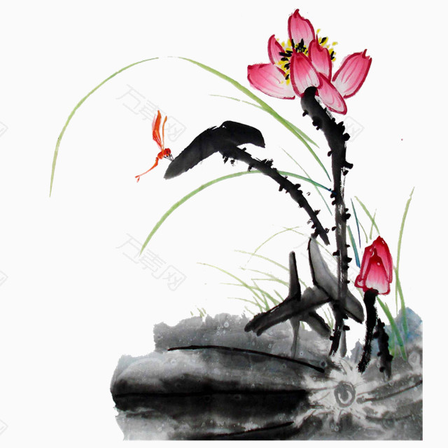 水墨荷花