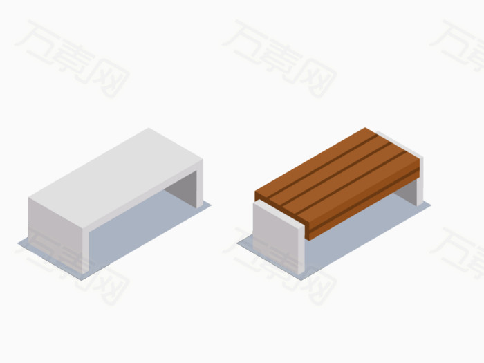 矢量公园石椅子