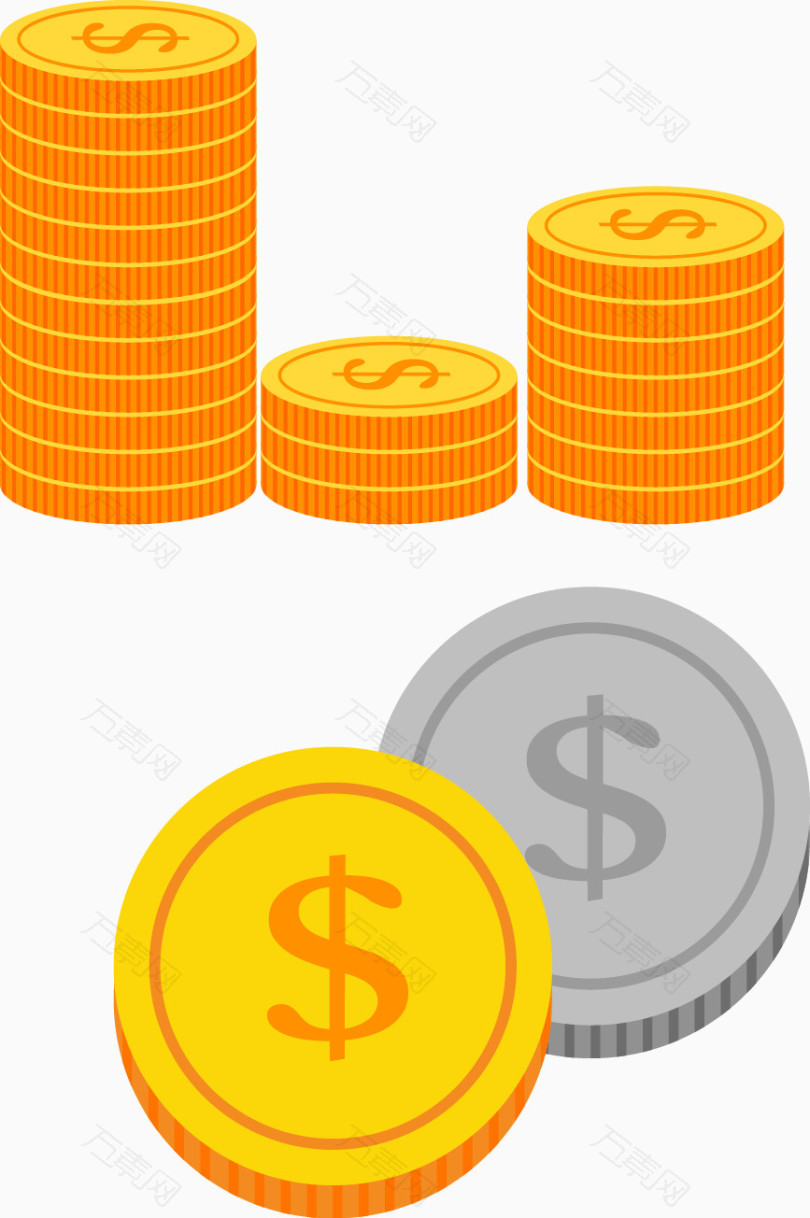 手绘金币堆
