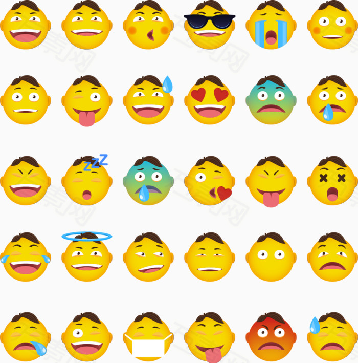 万素网 素材分类 黄色情绪表情
