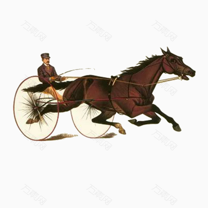 复古卡通绘画马车_卡通手绘_1772*1772px_编号3609350