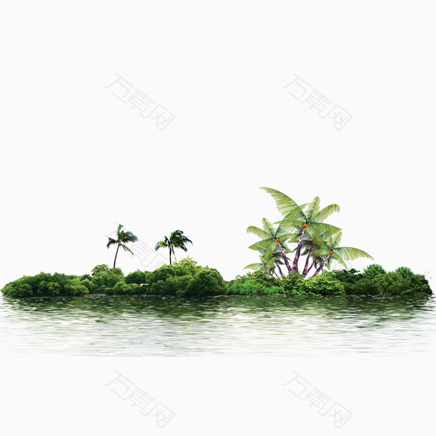唯美热带植物小岛风景风光