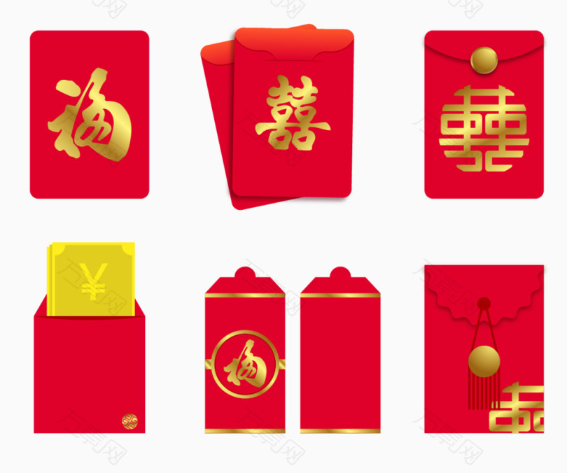 矢量图鲜艳的红包
