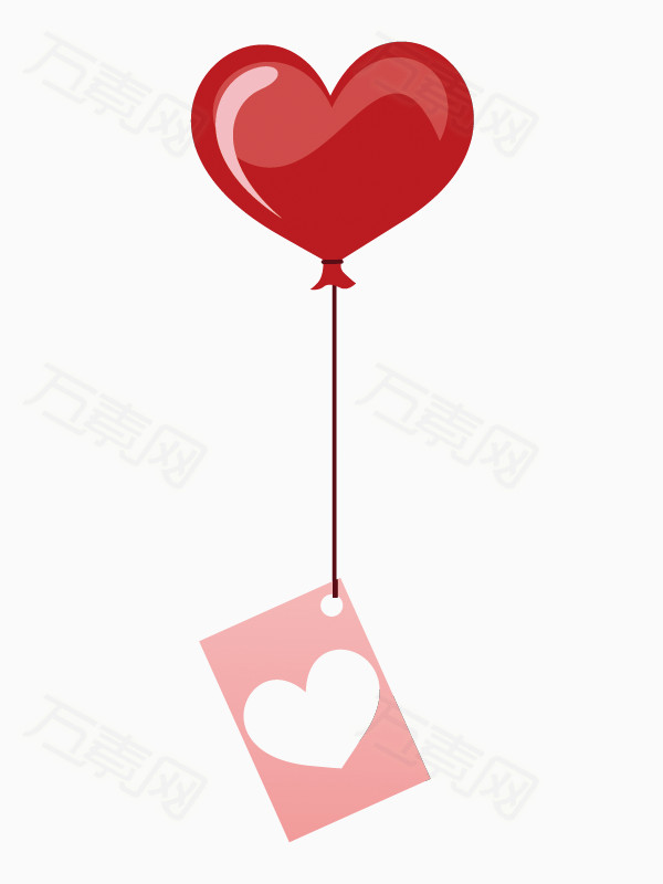 心形气球矢量图  卡通气球  心形气球  红色