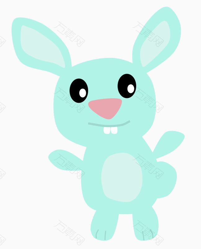 浅蓝色的卡通小兔子