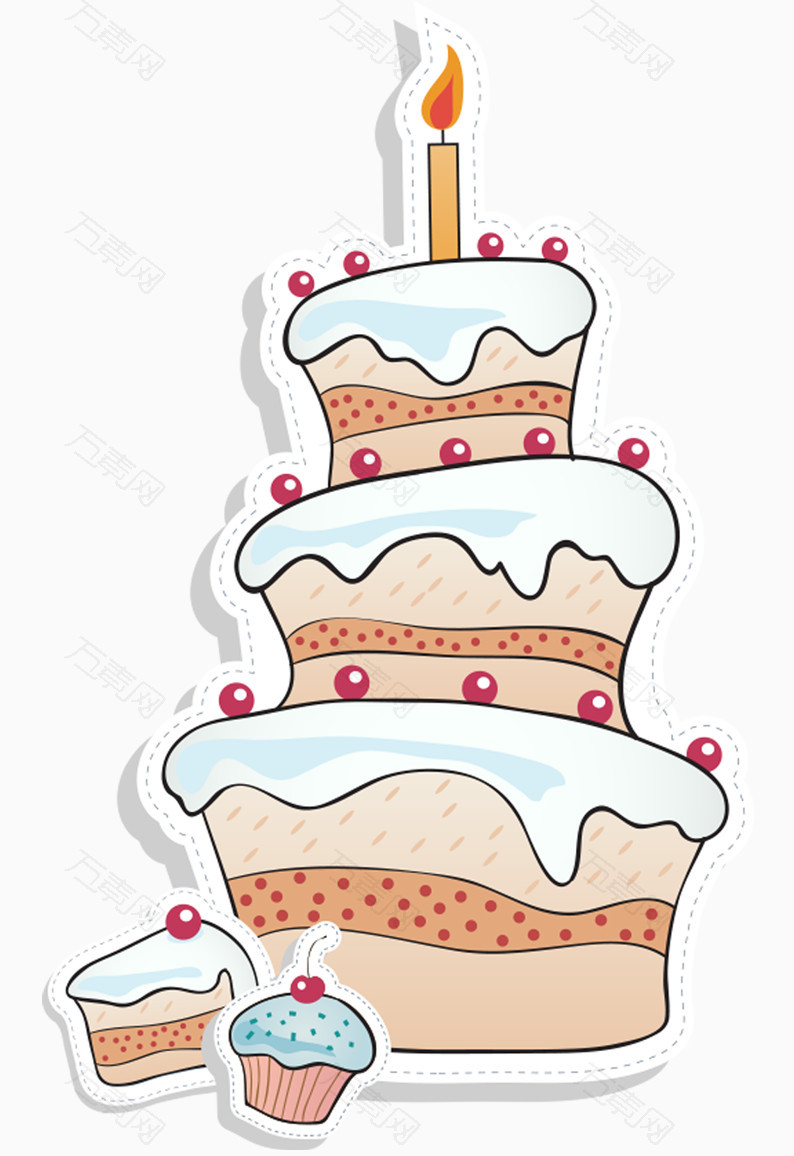 卡通生日蛋糕素材图片_卡通手绘_794*1156px_编号3962156_png格式
