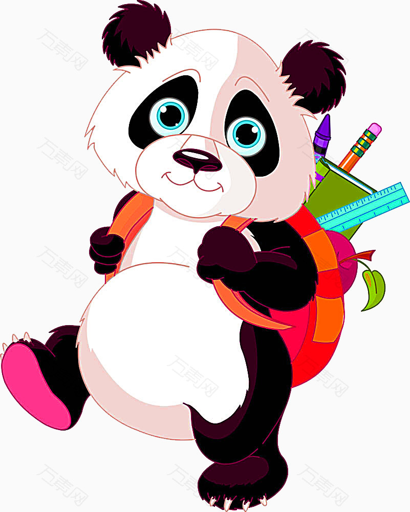 背着书包的熊猫  图片素材详细参数: 编号3618423 分类卡通手绘 颜色