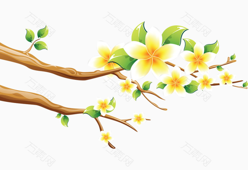 黄色小花枝素材
