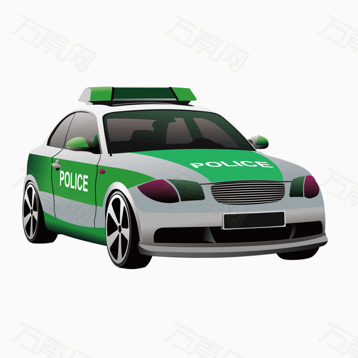 万素网 素材分类 矢量绿色出租车  12005     