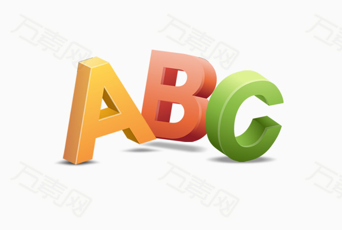 彩色英语字符abc