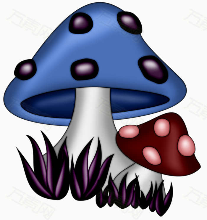 卡通手绘 两朵毒蘑菇  4812                           提示: 素材