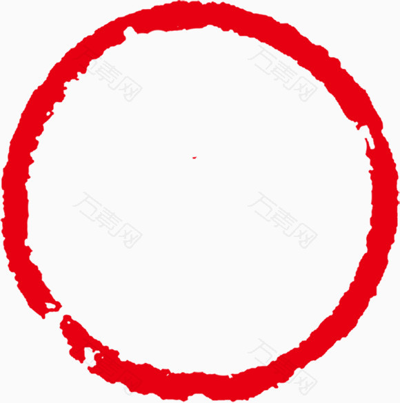 红色中空圆形印章