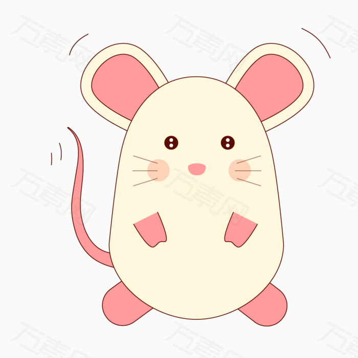 动物,手绘动物,卡通动物,小老鼠,可爱老鼠,粉色小老鼠