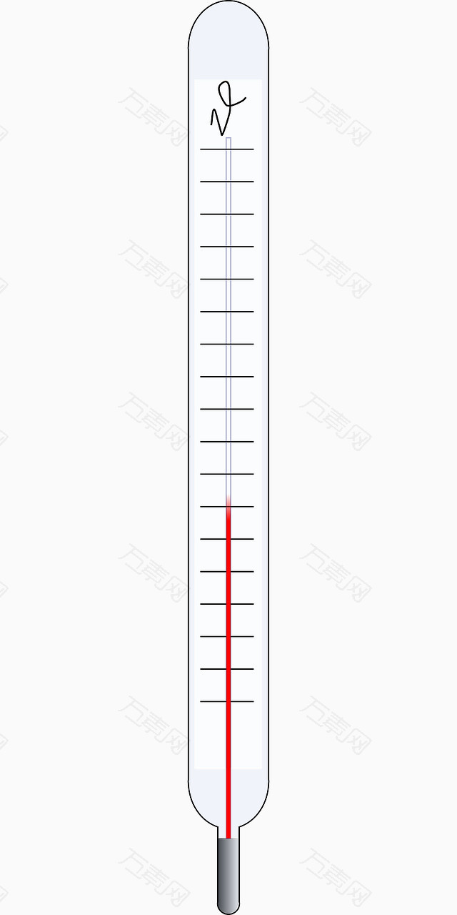 手绘白色温度计