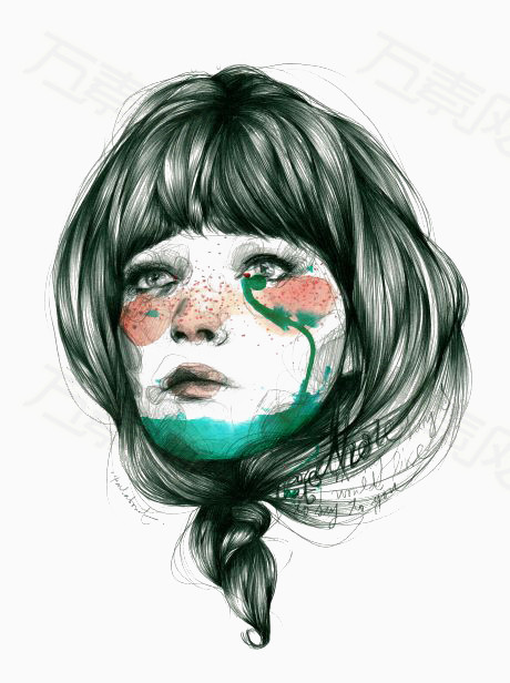 短发女生图片免费下载_卡通手绘_万素网