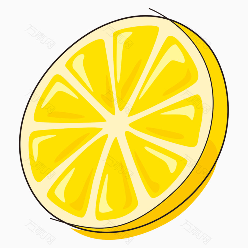 卡通简笔水果柠檬片