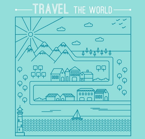 手绘旅行路线图