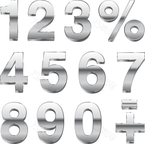 银色金属立体字