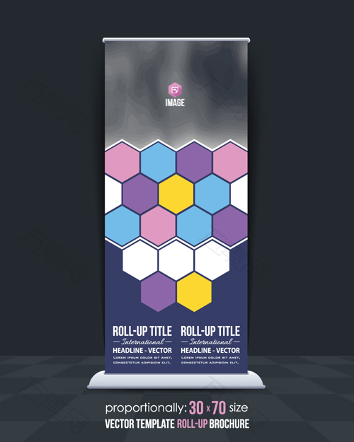 缤纷元素易拉宝